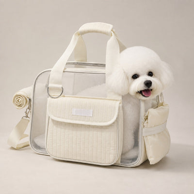 Malloren Breathable Mesh Pet Carrier Tote for Cats & Small Dogs - Comfortable Travel Bag for Cafes, Vet Visits & Daily Outings