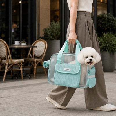 Malloren Breathable Mesh Pet Carrier Tote for Cats & Small Dogs - Comfortable Travel Bag for Cafes, Vet Visits & Daily Outings