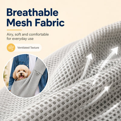 Malloren Crossbody Pet Sling Carrier for Small Dogs & Cats - Breathable Hands-Free Travel Bag for Walks, Errands & Vet Visits