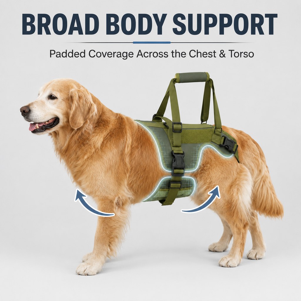 Malloren Full-Body Dog Lift Support Harness for Stairs, Cars & Limited Mobility
