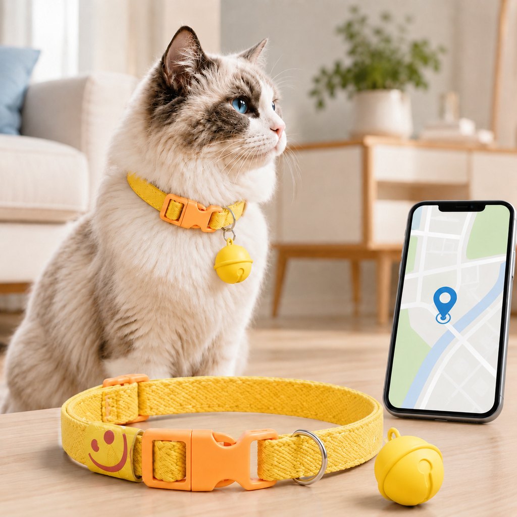 Malloren Smart Pet Tracker Bell Collar for Cats & Small Dogs - Find Hiding Pets Faster at Home, in the Yard & on Daily Walks