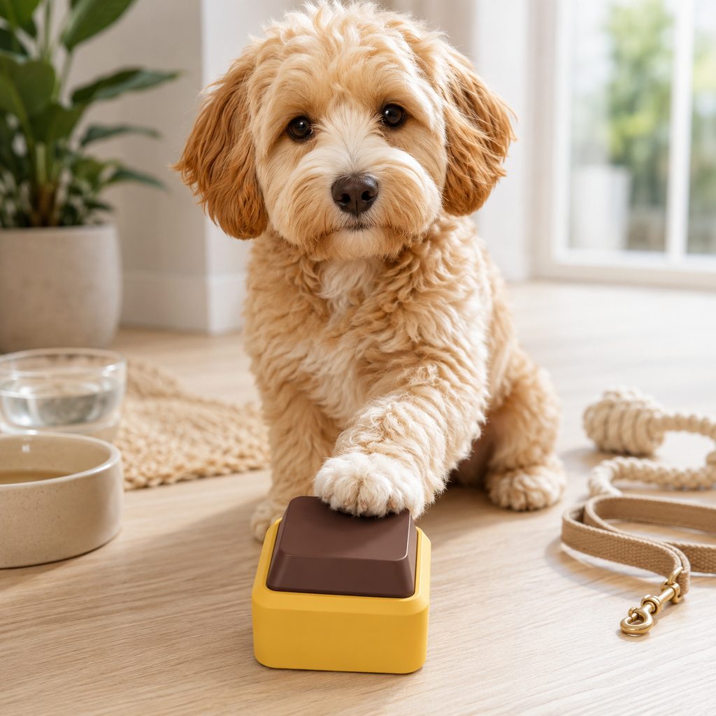 Malloren PawTalk Recordable Pet Communication Button for Dogs & Cats - Voice Training Toy for Food, Water, Walks & Play