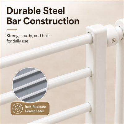 Malloren No-Drill Expandable Pet Gate for Doorways - Adjustable Indoor Barrier for Small Dogs