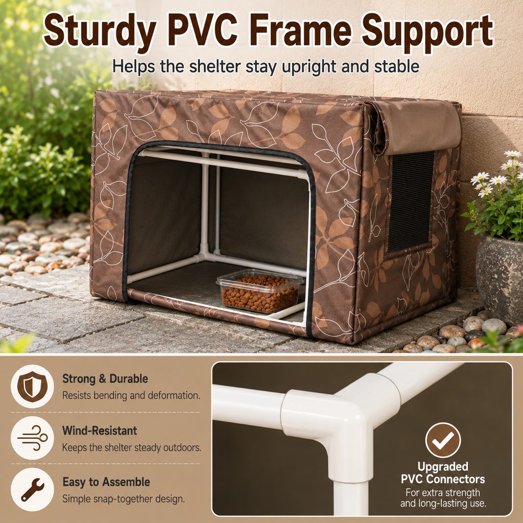 Malloren Outdoor Cat Feeding Shelter for Backyards - Weather-Resistant Food Station Cover