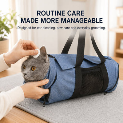 Malloren Cat Grooming Restraint Bag for Nail Trimming & Ear Cleaning – Easier Control for Wiggly Cats