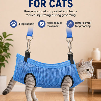 Malloren Foldable Pet Grooming Stand for Cats & Small Dogs - Bathing & Nail Trimming Support for Less Squirming