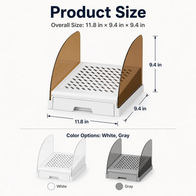 Malloren Adjustable Cat Litter Box Step with Pull-Out Tray for Cleaner Floors