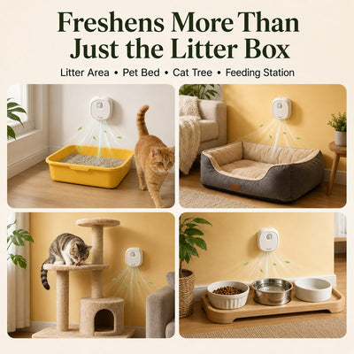 Malloren Smart Cat Litter Box Deodorizer for Apartments & Bathrooms — Motion Sensor Odor Control for Daily Litter Box Smell