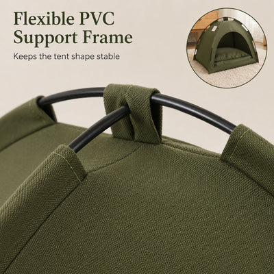 Malloren Cozy Foldable Cat Tent Bed for Apartment Naps - Breathable Hideaway with Removable Cushion