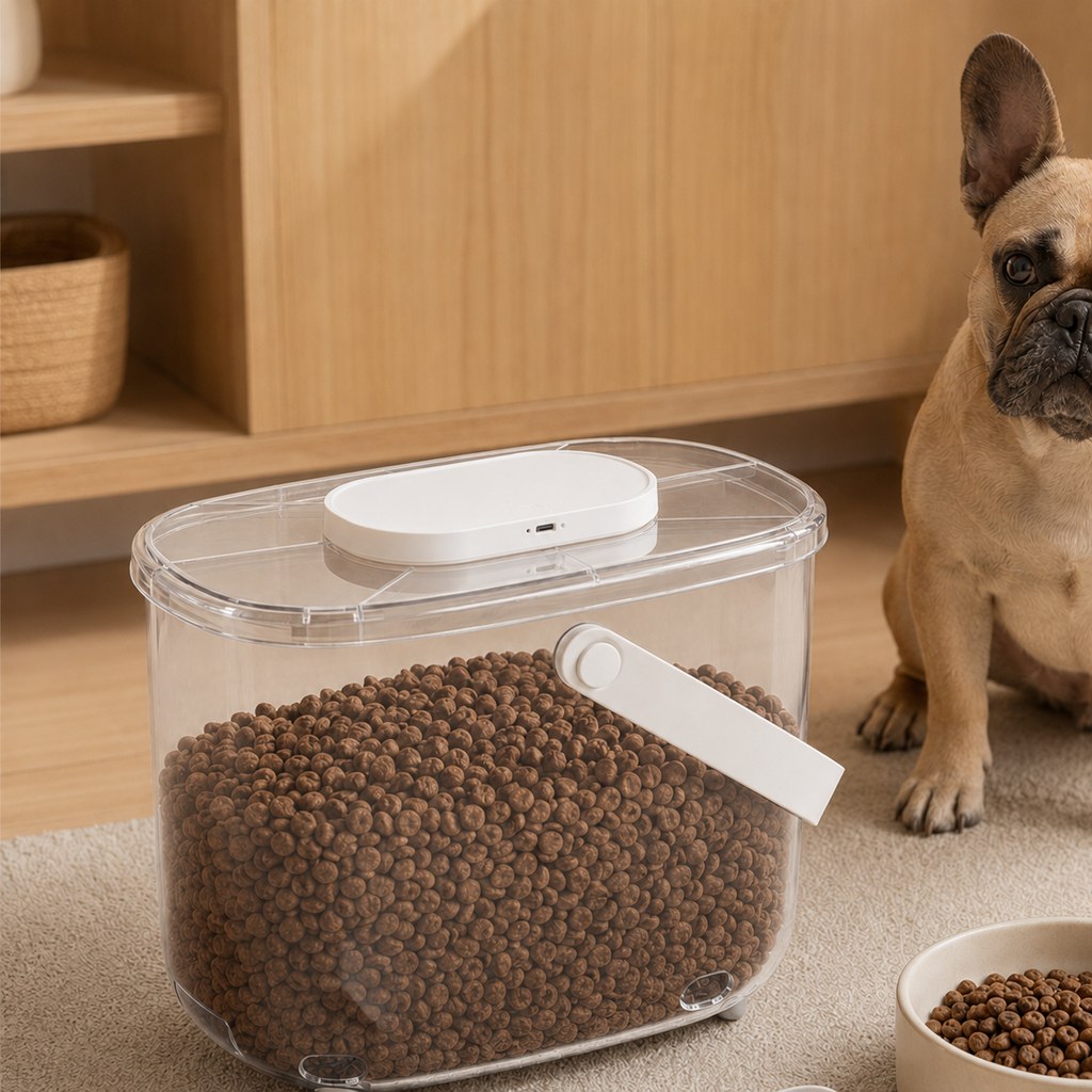 Malloren 10L Automatic Vacuum Pet Food Storage Container for Pantry & Feeding Stations - Helps Reduce Air Exposure Between Meals