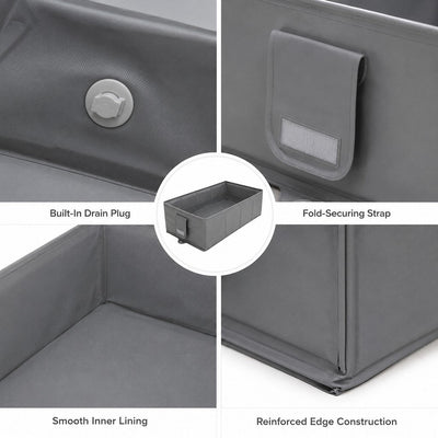Malloren Collapsible Pet Bathtub with Drain Plug for Cats & Small Dogs - Easy At-Home Baths, Folds Flat for Storage