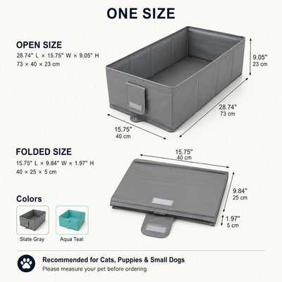 Malloren Collapsible Pet Bathtub with Drain Plug for Cats & Small Dogs - Easy At-Home Baths, Folds Flat for Storage