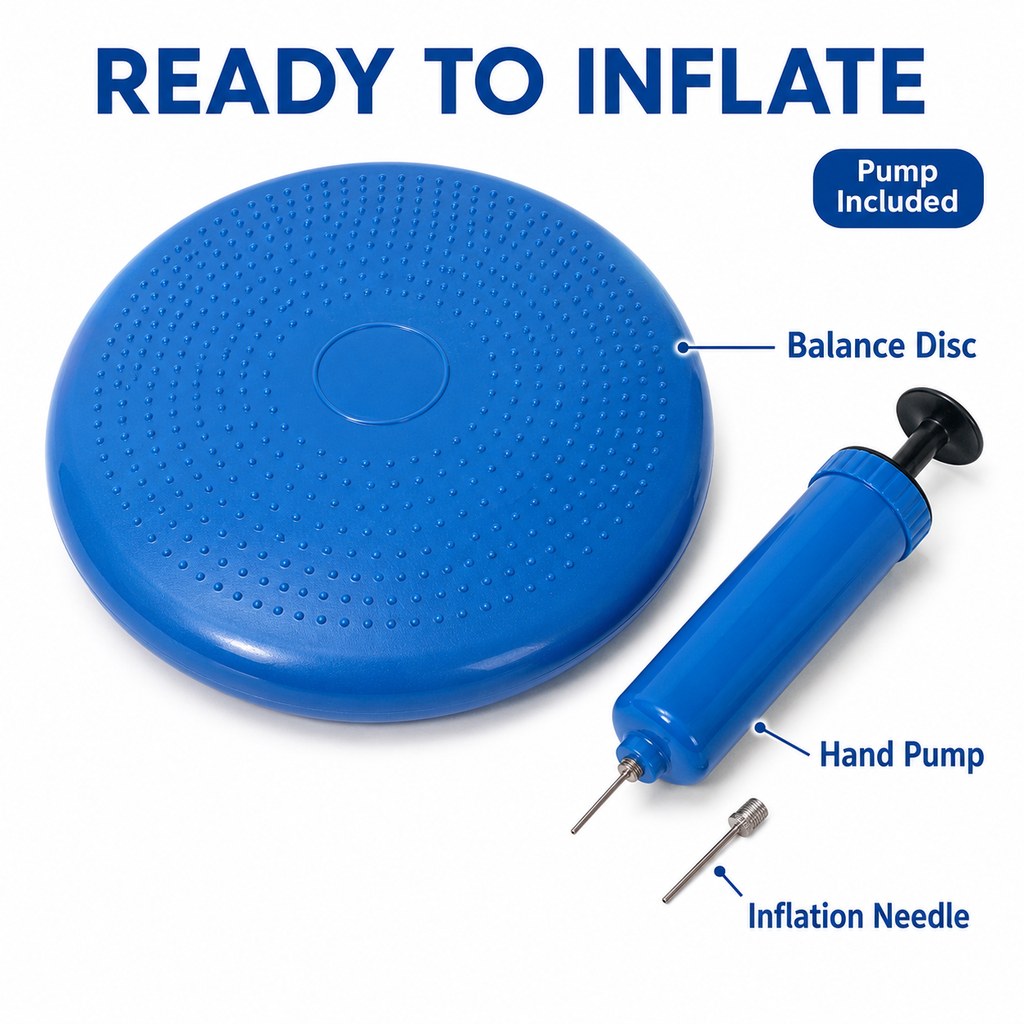Malloren Inflatable Dog Balance Disc with Pump - At-Home Balance & Coordination Training for Dogs with Limited Exercise Space