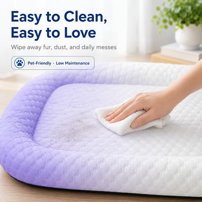 Malloren Cool-Touch Gradient Pet Cooling Bed for Summer Naps - Breathable Bolster Rest Mat for Cats & Small Dogs