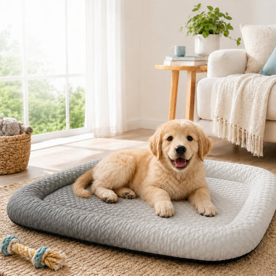 Malloren Cool-Touch Gradient Pet Cooling Bed for Summer Naps - Breathable Bolster Rest Mat for Cats & Small Dogs