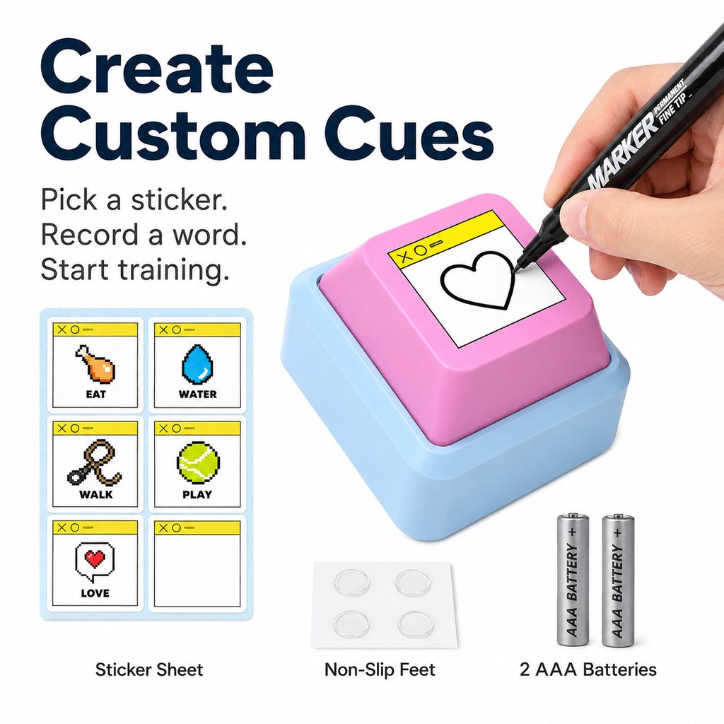 Malloren PawTalk Recordable Pet Communication Button for Dogs & Cats - Voice Training Toy for Food, Water, Walks & Play