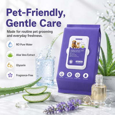Malloren Frenchie Daily Grooming Kit for After-Walk & Between-Bath Care - Boar Bristle Brush + Rinse-Free Cleaning Gloves