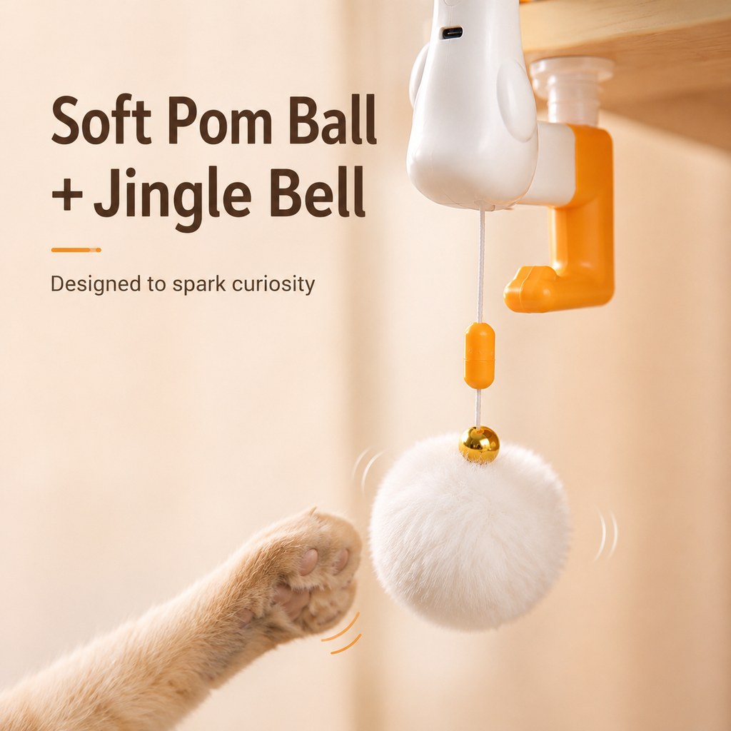 Malloren Desk Clamp Automatic Cat Teaser Toy - Keep Indoor Cats Busy While You Work