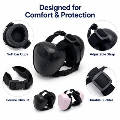 Malloren Dog Noise-Reducing Ear Muffs for Fireworks, Thunderstorms & Grooming - Adjustable Anxiety Comfort Ear Protection for Medium & Large Dogs
