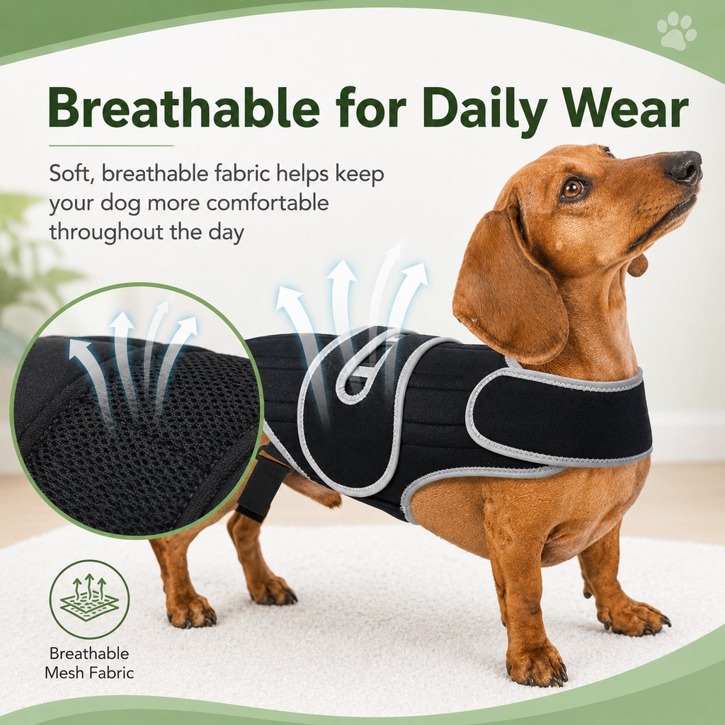 Malloren Dog Back Support Vest for Daily Walks & Home Recovery - Adjustable Support for Long-Backed and Senior Dogs