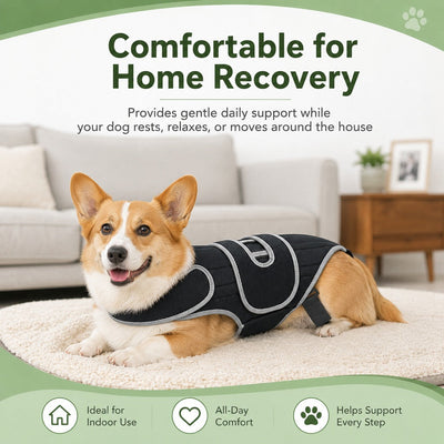 Malloren Dog Back Support Vest for Daily Walks & Home Recovery - Adjustable Support for Long-Backed and Senior Dogs