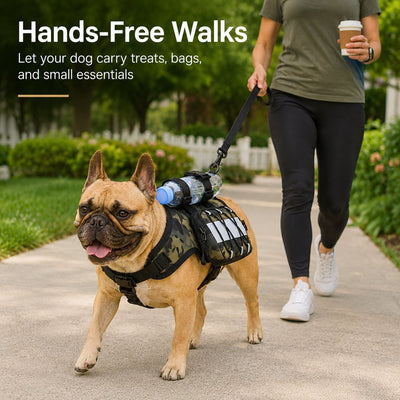 Malloren Dog Backpack Harness for Hiking & Daily Walks - Reflective Saddle Bag Vest for Carrying Water, Treats & Essentials
