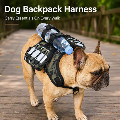 Malloren Dog Backpack Harness for Hiking & Daily Walks - Reflective Saddle Bag Vest for Carrying Water, Treats & Essentials