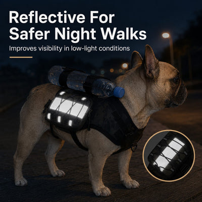 Malloren Dog Backpack Harness for Hiking & Daily Walks - Reflective Saddle Bag Vest for Carrying Water, Treats & Essentials