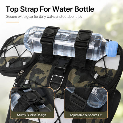 Malloren Dog Backpack Harness for Hiking & Daily Walks - Reflective Saddle Bag Vest for Carrying Water, Treats & Essentials
