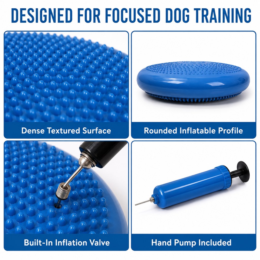 Malloren Inflatable Dog Balance Disc with Pump - At-Home Balance & Coordination Training for Dogs with Limited Exercise Space