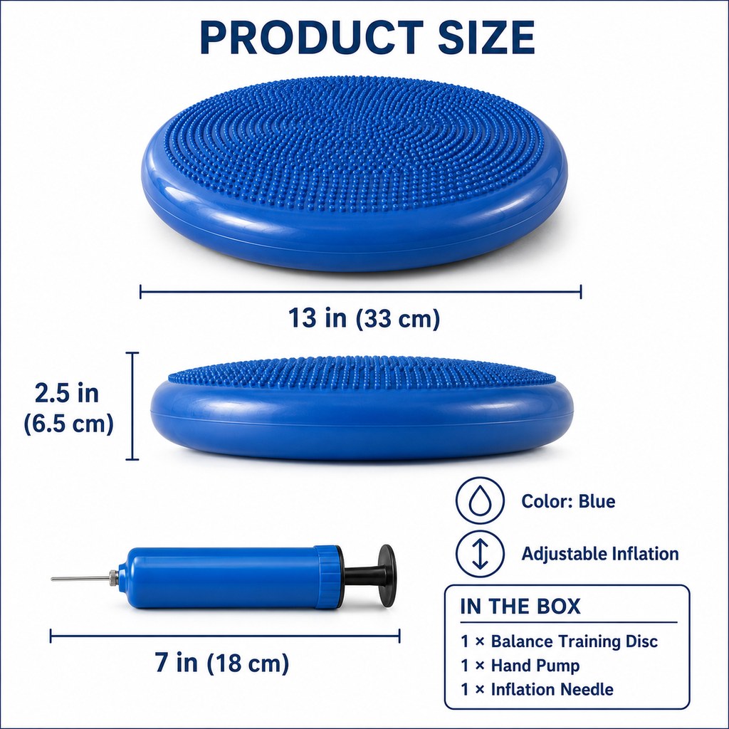 Malloren Inflatable Dog Balance Disc with Pump - At-Home Balance & Coordination Training for Dogs with Limited Exercise Space