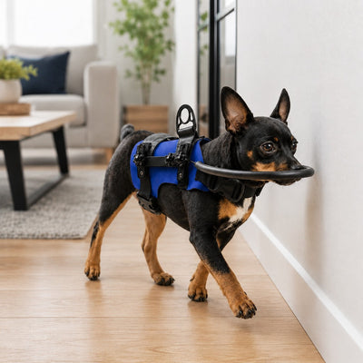 Malloren Adjustable Dog Bumper Ring Harness for Safer Home Walking - Helps Blind & Senior Dogs Avoid Wall & Furniture Bumps