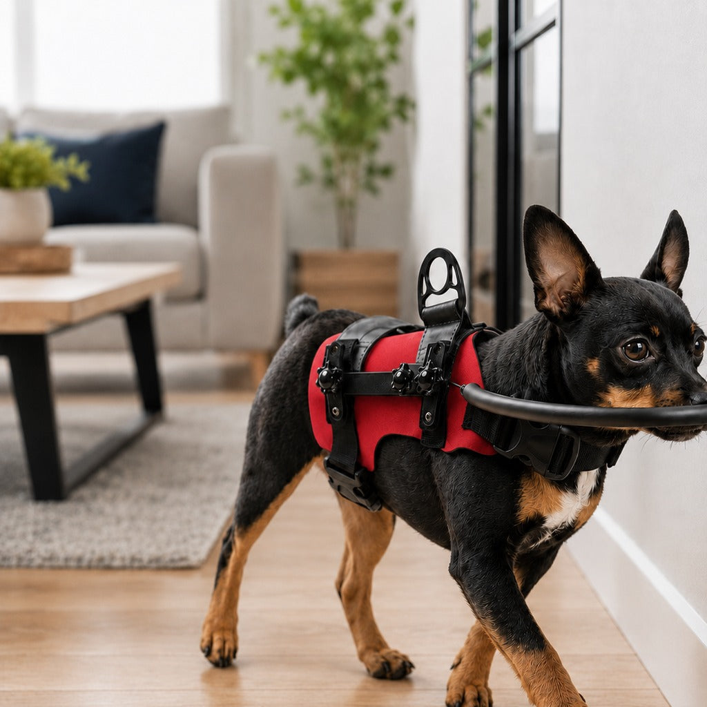 Malloren Adjustable Dog Bumper Ring Harness for Safer Home Walking - Helps Blind & Senior Dogs Avoid Wall & Furniture Bumps