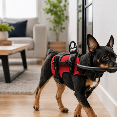 Malloren Adjustable Dog Bumper Ring Harness for Safer Home Walking - Helps Blind & Senior Dogs Avoid Wall & Furniture Bumps