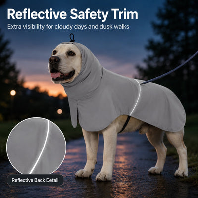 Malloren Hooded Dog Sun & Rain Cape for Summer Walks - Lightweight Neck-to-Back Coverage for Drizzle, Wind & Sunny Outdoor Days