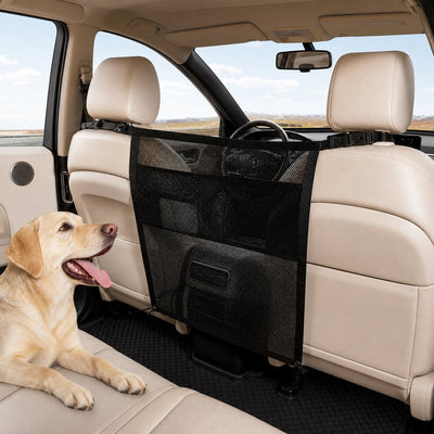 Malloren Dog Car Barrier Mesh for Road Trips - Keep Pets in the Back Seat & Help Reduce Driver Distractions