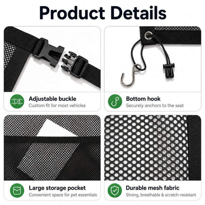 Malloren Dog Car Barrier Mesh for Road Trips - Keep Pets in the Back Seat & Help Reduce Driver Distractions