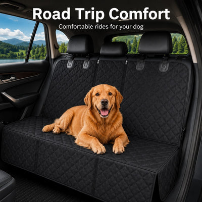Malloren Waterproof Dog Car Back Seat Cover for Road Trips - Protects from Mud, Fur & Scratches