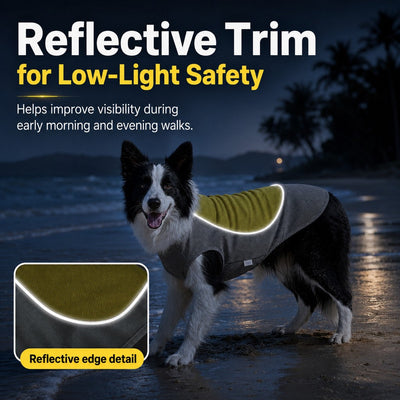 Malloren Water-Activated Dog Cooling Vest for Summer Walks & Hikes - Breathable Heat-Relief Vest with Ice Pack Pocket