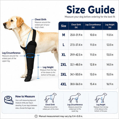 Malloren Dog Front Leg Protective Sleeve for Recovery & Walks - Helps Reduce Licking