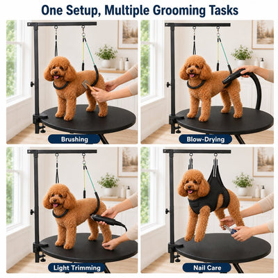 Malloren Adjustable Dog Grooming Arm Kit for At-Home Grooming - Steadier Brushing, Trimming & Nail Care