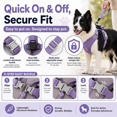 Malloren 2-in-1 No Pull Dog Harness with Built-in Retractable Leash - Safe & Comfortable Control for Daily Walks & Outdoor Adventures