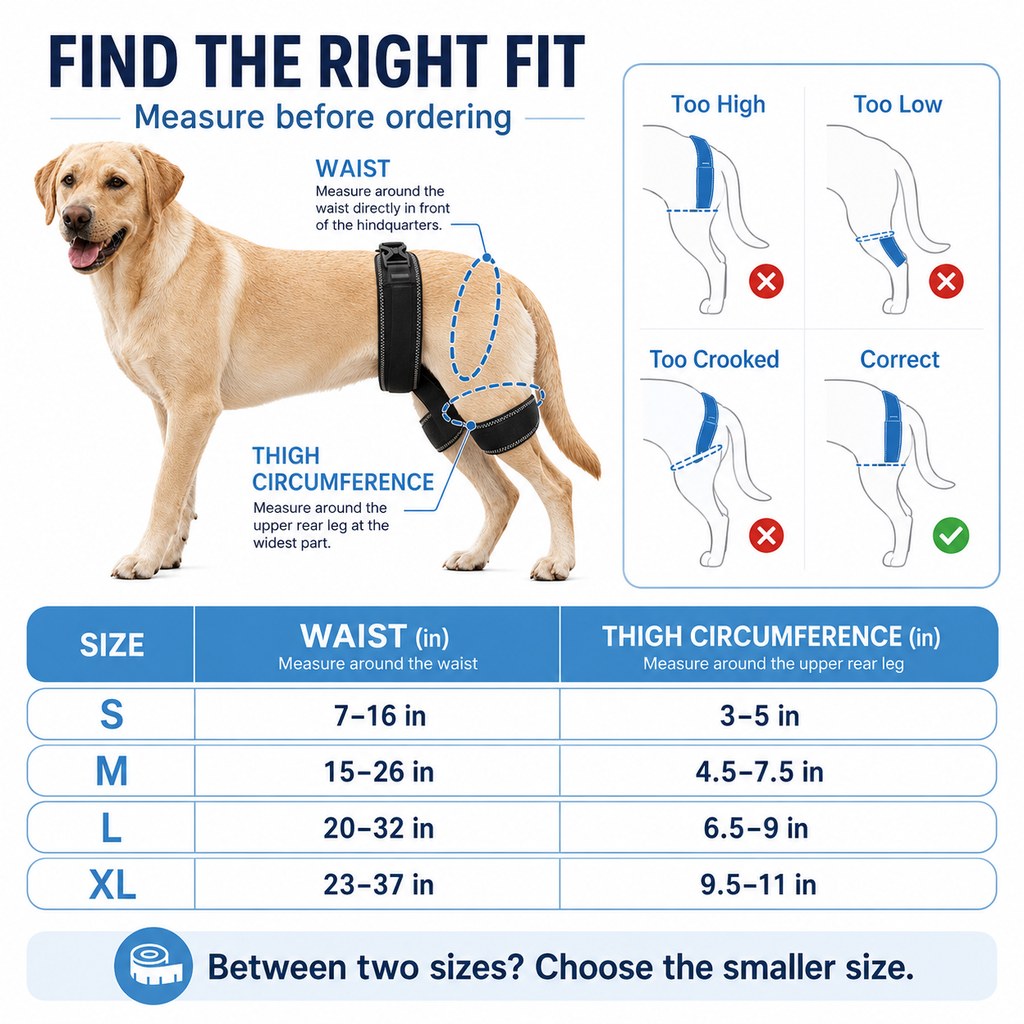 Malloren Dog Hip & Rear Leg Support Brace – Adjustable Dual Hind-Leg Stability Wrap for Senior Dogs, Hardwood Floors & Daily Walks