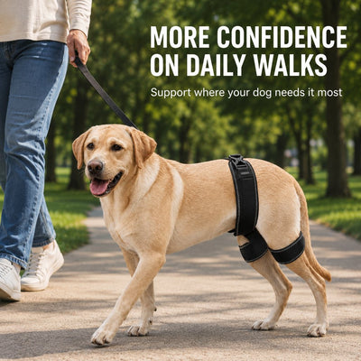 Malloren Dog Hip & Rear Leg Support Brace – Adjustable Dual Hind-Leg Stability Wrap for Senior Dogs, Hardwood Floors & Daily Walks