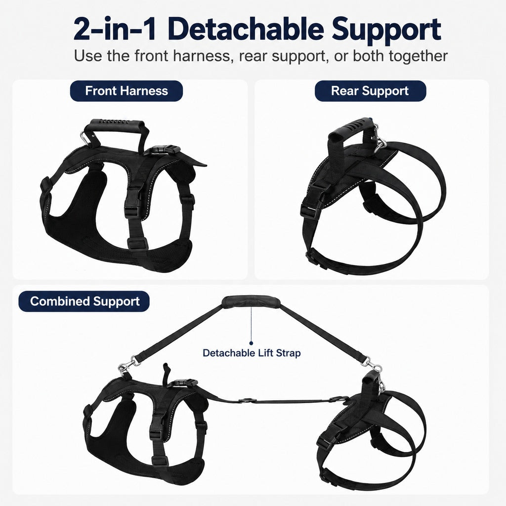 Malloren Full-Body Dog Lift Harness for Large Dogs - Front & Rear Mobility Support for Stairs, Car Ramps and Weak Hind Legs