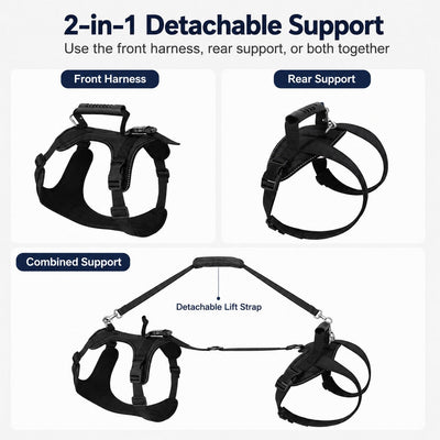 Malloren Full-Body Dog Lift Harness for Large Dogs - Front & Rear Mobility Support for Stairs, Car Ramps and Weak Hind Legs