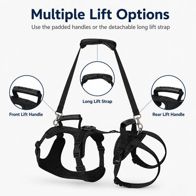 Malloren Full-Body Dog Lift Harness for Large Dogs - Front & Rear Mobility Support for Stairs, Car Ramps and Weak Hind Legs
