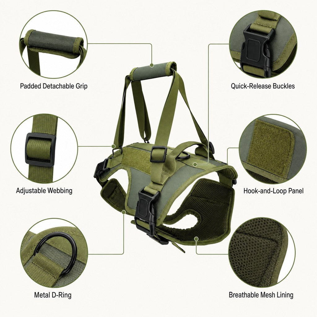 Malloren Full-Body Dog Lift Support Harness for Stairs, Cars & Limited Mobility