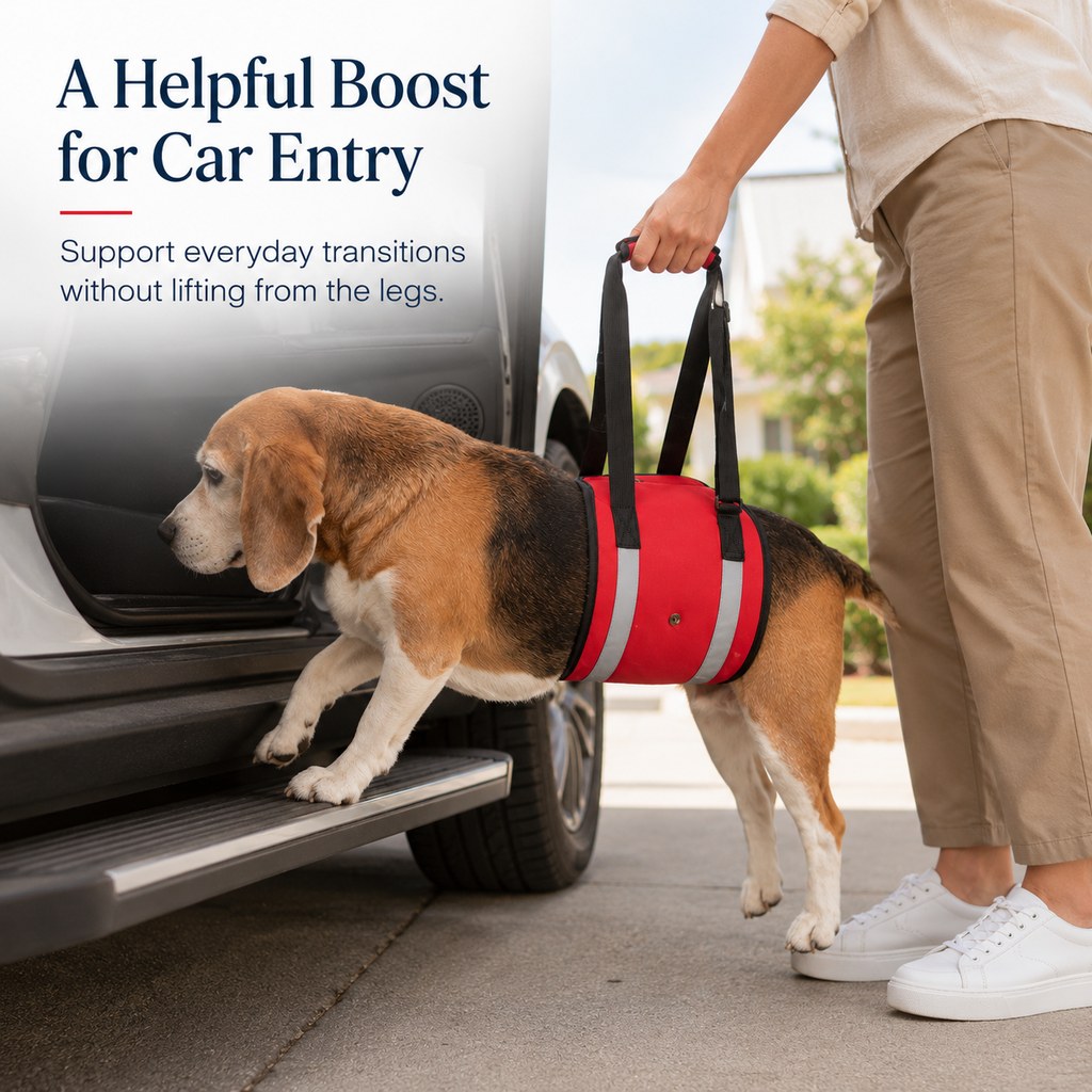 Malloren Reflective Dog Lift Support Sling - Belly Assist for Dogs with Limited Mobility on Stairs, Walks & Car Entry