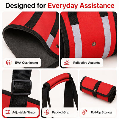 Malloren Reflective Dog Lift Support Sling - Belly Assist for Dogs with Limited Mobility on Stairs, Walks & Car Entry
